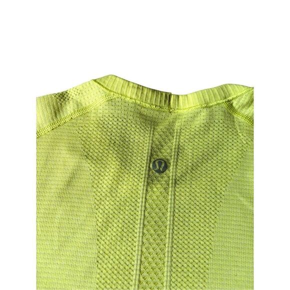 Lululemon Swiftly Tech Long Sleeve Shirt size 8 Heathered Split Pea Neon Green Y - Picture 9 of 11